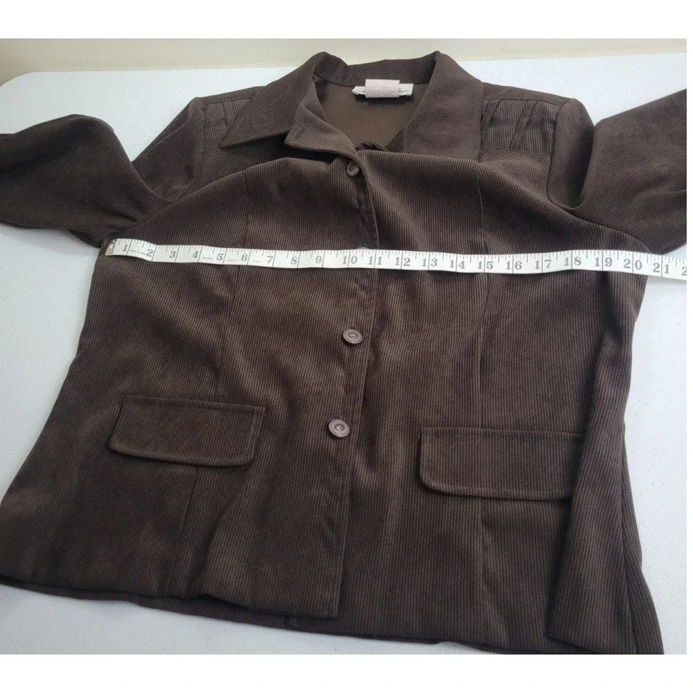 Vtg Nancy Michaels Brown Corduroy Skirt Suit 2pc Dark Academia 90s Womens 12